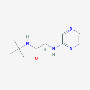 molecular formula C11H18N4O B6647527 N-tert-butyl-2-(pyrazin-2-ylamino)propanamide 
