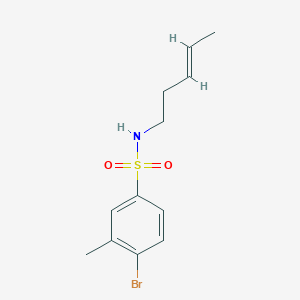 molecular formula C12H16BrNO2S B6647536 4-bromo-3-methyl-N-[(E)-pent-3-enyl]benzenesulfonamide 