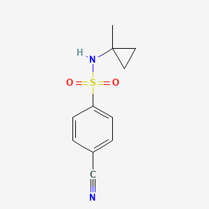 molecular formula C11H12N2O2S B6647559 4-cyano-N-(1-methylcyclopropyl)benzenesulfonamide 