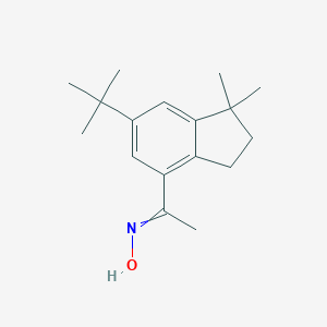 molecular formula C17H25NO B066476 N-[1-(6-tert-butyl-1,1-dimethyl-2,3-dihydroinden-4-yl)ethylidene]hydroxylamine CAS No. 175136-27-3