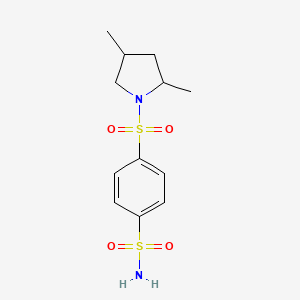 molecular formula C12H18N2O4S2 B6647606 4-(2,4-Dimethylpyrrolidin-1-yl)sulfonylbenzenesulfonamide 