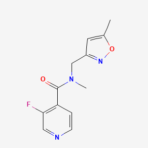 3-fluoro-N-methyl-N-[(5-methyl-1,2-oxazol-3-yl)methyl]pyridine-4-carboxamide