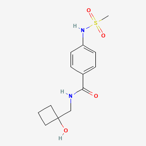 molecular formula C13H18N2O4S B6647637 N-[(1-hydroxycyclobutyl)methyl]-4-(methanesulfonamido)benzamide 
