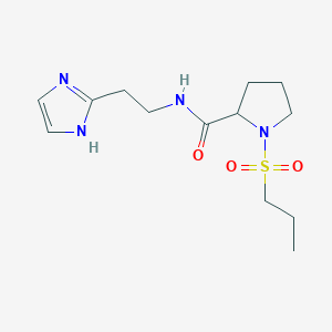 molecular formula C13H22N4O3S B6647676 N-[2-(1H-imidazol-2-yl)ethyl]-1-propylsulfonylpyrrolidine-2-carboxamide 