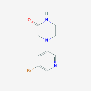 molecular formula C9H10BrN3O B6647693 4-(5-Bromopyridin-3-yl)piperazin-2-one 