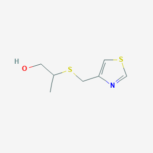 molecular formula C7H11NOS2 B6647737 2-(1,3-Thiazol-4-ylmethylsulfanyl)propan-1-ol 