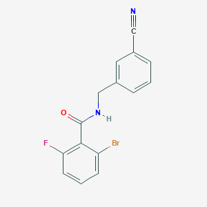 2-bromo-N-[(3-cyanophenyl)methyl]-6-fluorobenzamide