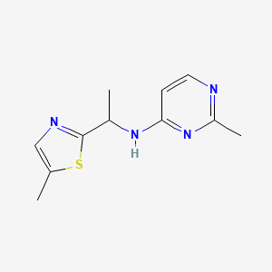 molecular formula C11H14N4S B6647856 2-methyl-N-[1-(5-methyl-1,3-thiazol-2-yl)ethyl]pyrimidin-4-amine 