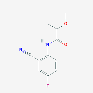 molecular formula C11H11FN2O2 B6647891 N-(2-cyano-4-fluorophenyl)-2-methoxypropanamide 