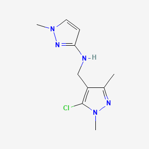 molecular formula C10H14ClN5 B6647901 N-[(5-chloro-1,3-dimethylpyrazol-4-yl)methyl]-1-methylpyrazol-3-amine 