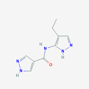 molecular formula C9H11N5O B6647915 N-(4-ethyl-1H-pyrazol-5-yl)-1H-pyrazole-4-carboxamide 