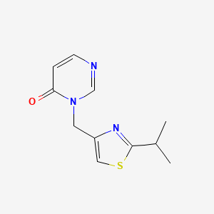 3-[(2-Propan-2-yl-1,3-thiazol-4-yl)methyl]pyrimidin-4-one