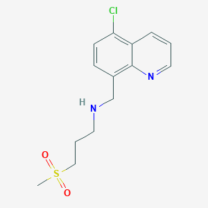 molecular formula C14H17ClN2O2S B6647974 N-[(5-chloroquinolin-8-yl)methyl]-3-methylsulfonylpropan-1-amine 