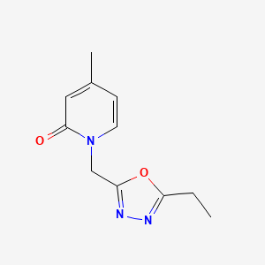 molecular formula C11H13N3O2 B6647987 1-[(5-Ethyl-1,3,4-oxadiazol-2-yl)methyl]-4-methylpyridin-2-one 