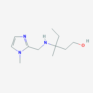 molecular formula C11H21N3O B6647989 3-Methyl-3-[(1-methylimidazol-2-yl)methylamino]pentan-1-ol 