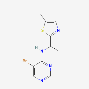 molecular formula C10H11BrN4S B6648011 5-bromo-N-[1-(5-methyl-1,3-thiazol-2-yl)ethyl]pyrimidin-4-amine 