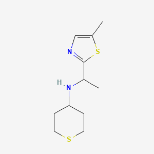 molecular formula C11H18N2S2 B6648026 N-[1-(5-methyl-1,3-thiazol-2-yl)ethyl]thian-4-amine 