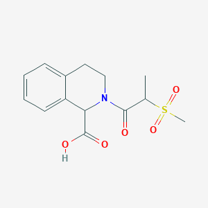 molecular formula C14H17NO5S B6648078 2-(2-methylsulfonylpropanoyl)-3,4-dihydro-1H-isoquinoline-1-carboxylic acid 