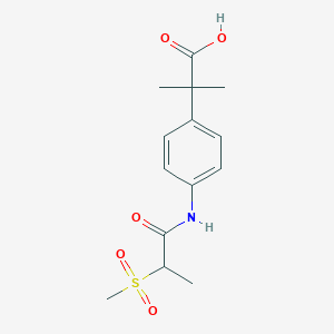 2-Methyl-2-[4-(2-methylsulfonylpropanoylamino)phenyl]propanoic acid