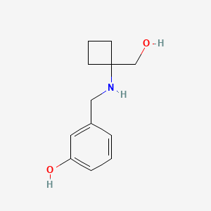 molecular formula C12H17NO2 B6648134 3-[[[1-(Hydroxymethyl)cyclobutyl]amino]methyl]phenol 