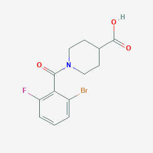 molecular formula C13H13BrFNO3 B6648150 1-(2-Bromo-6-fluorobenzoyl)piperidine-4-carboxylic acid 