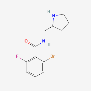 2-bromo-6-fluoro-N-(pyrrolidin-2-ylmethyl)benzamide