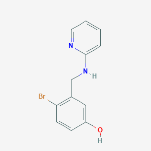 molecular formula C12H11BrN2O B6648213 4-Bromo-3-[(pyridin-2-ylamino)methyl]phenol 