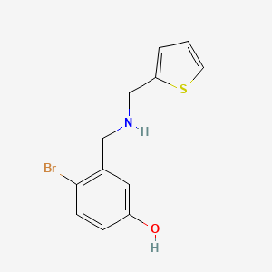 molecular formula C12H12BrNOS B6648220 4-Bromo-3-[(thiophen-2-ylmethylamino)methyl]phenol 