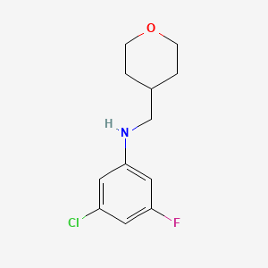 molecular formula C12H15ClFNO B6648253 3-chloro-5-fluoro-N-(oxan-4-ylmethyl)aniline 