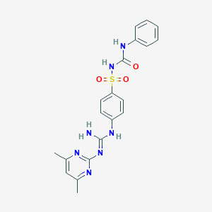 Benzenesulfonamide, 4-((amino((4,6-dimethyl-2-pyrimidinyl)amino)methylene)amino)-N-((phenylamino)carbonyl)-