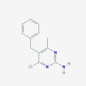 molecular formula C12H12ClN3 B066492 5-Benzyl-4-chloro-6-methylpyrimidin-2-amine CAS No. 162272-61-9