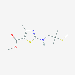 molecular formula C11H18N2O2S2 B6649203 Methyl 4-methyl-2-[(2-methyl-2-methylsulfanylpropyl)amino]-1,3-thiazole-5-carboxylate 