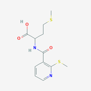 molecular formula C12H16N2O3S2 B066497 4-(Methylsulfanyl)-2-{[2-(methylsulfanyl)pyridin-3-yl]formamido}butanoic acid CAS No. 175201-70-4