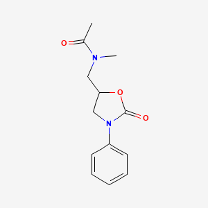 N-methyl-N-[(2-oxo-3-phenyl-1,3-oxazolidin-5-yl)methyl]acetamide