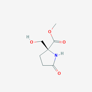 molecular formula C7H11NO4 B066500 Methyl (2S)-2-(hydroxymethyl)-5-oxopyrrolidine-2-carboxylate CAS No. 174283-18-2