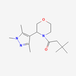 3,3-Dimethyl-1-[3-(1,3,5-trimethylpyrazol-4-yl)morpholin-4-yl]butan-1-one