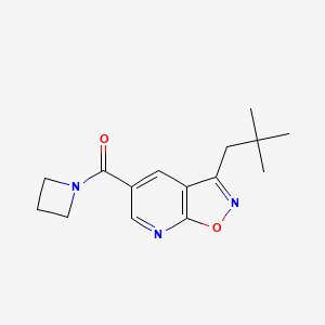 molecular formula C15H19N3O2 B6650207 Azetidin-1-yl-[3-(2,2-dimethylpropyl)-[1,2]oxazolo[5,4-b]pyridin-5-yl]methanone 