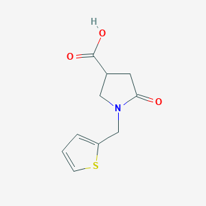 molecular formula C10H11NO3S B066521 5-Oxo-1-(2-thienylmethyl)pyrrolidine-3-carboxylic acid CAS No. 175136-92-2