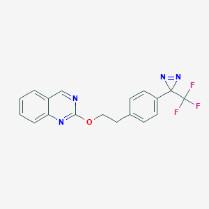 molecular formula C18H13F3N4O B066540 4-(4-(3-(Trifluoromethyl)-3H-diazirin-3-yl)phenethoxy)quinazoline CAS No. 173219-33-5