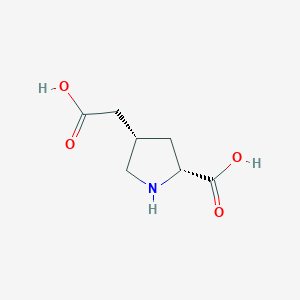 molecular formula C7H11NO4 B066559 (2R,4S)-4-(carboxymethyl)pyrrolidine-2-carboxylic Acid CAS No. 168034-54-6