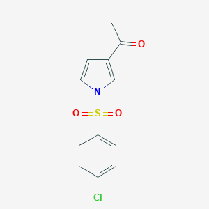 molecular formula C12H10ClNO3S B066564 1-[1-(4-Chlorophenyl)sulfonylpyrrol-3-yl]ethanone CAS No. 175135-41-8