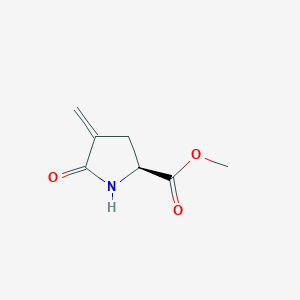 molecular formula C7H9NO3 B066568 4-Methylene-5-oxo-L-proline methyl ester CAS No. 182073-75-2