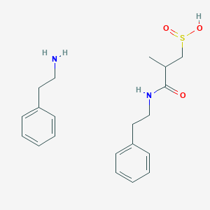 molecular formula C20H28N2O3S B066576 Benzeneethanamine, 2-methyl-3-oxo-3-((2-phenylethyl)amino)-1-propanesulfinate CAS No. 171359-16-3