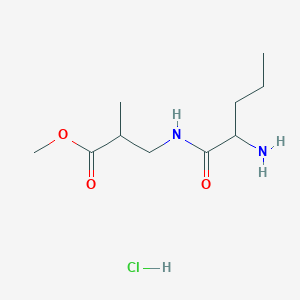 molecular formula C10H21ClN2O3 B6657994 Methyl 3-(2-aminopentanoylamino)-2-methylpropanoate;hydrochloride 