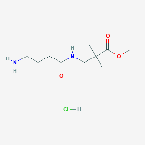 molecular formula C10H21ClN2O3 B6658045 Methyl 3-(4-aminobutanoylamino)-2,2-dimethylpropanoate;hydrochloride 