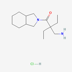 1-(1,3,3a,4,5,6,7,7a-Octahydroisoindol-2-yl)-2-(aminomethyl)-2-ethylbutan-1-one;hydrochloride