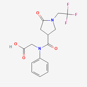 2-(N-[5-oxo-1-(2,2,2-trifluoroethyl)pyrrolidine-3-carbonyl]anilino)acetic acid