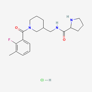 N-[[1-(2-fluoro-3-methylbenzoyl)piperidin-3-yl]methyl]pyrrolidine-2-carboxamide;hydrochloride