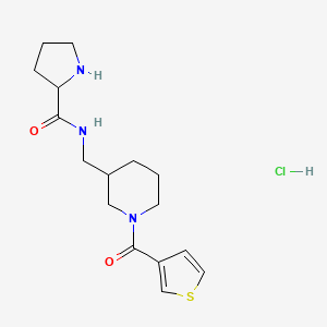 N-[[1-(thiophene-3-carbonyl)piperidin-3-yl]methyl]pyrrolidine-2-carboxamide;hydrochloride