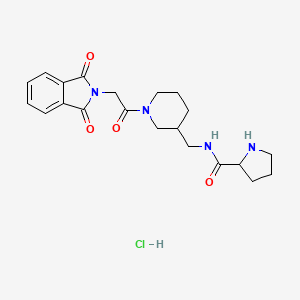 molecular formula C21H27ClN4O4 B6661193 N-[[1-[2-(1,3-dioxoisoindol-2-yl)acetyl]piperidin-3-yl]methyl]pyrrolidine-2-carboxamide;hydrochloride 